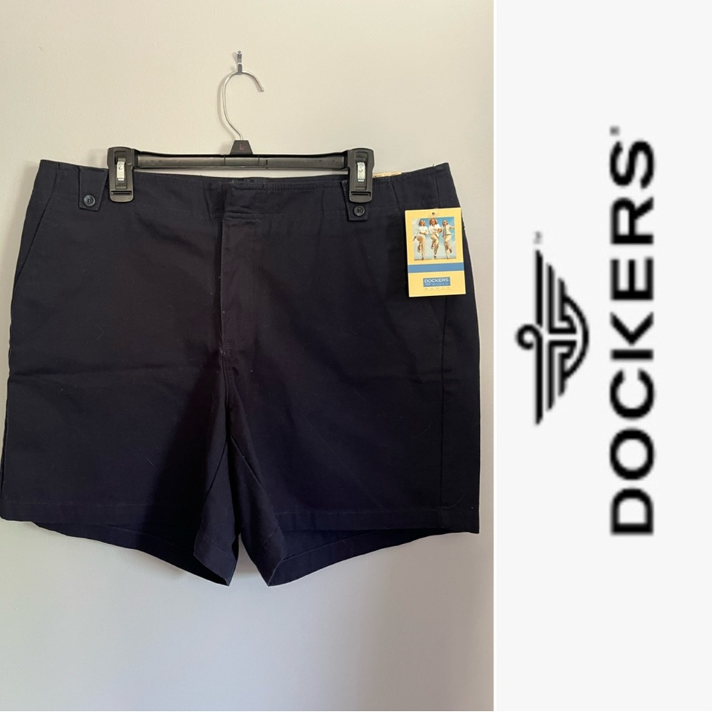 NWT Dockers cotton twill navy short size 16W